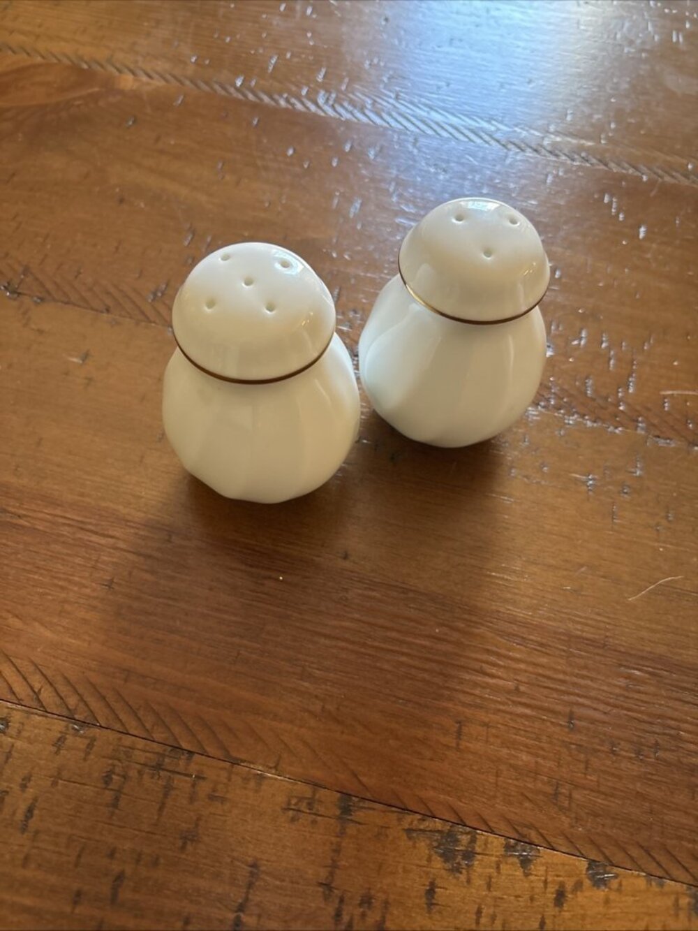 Wedding Band Gold Salt & Pepper Shakers By Mikasa - Picture 2 of 6